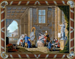 Panel in Pietre Dure Inlay Depicting Painting